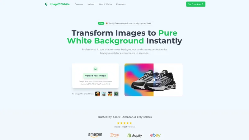 ImageToWhite - Transforme imagens em fundo branco instantaneamente