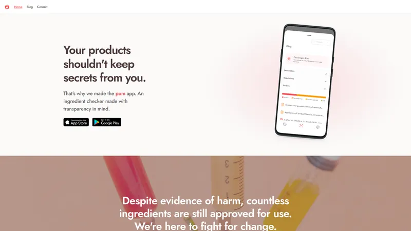 pom - Ingredient Checker App - 製品の成分を透明にチェック。安心を手に入れよう。