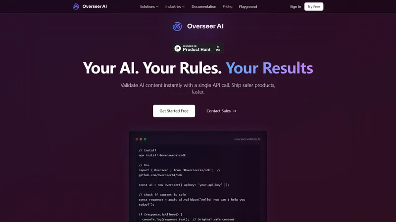Overseer AI - ตรวจสอบผลลัพธ์ AI ของคุณได้ทันทีด้วย API เดียว