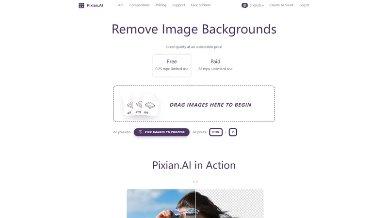 Pixian.AI - Удаление фона изображений быстро и бесплатно