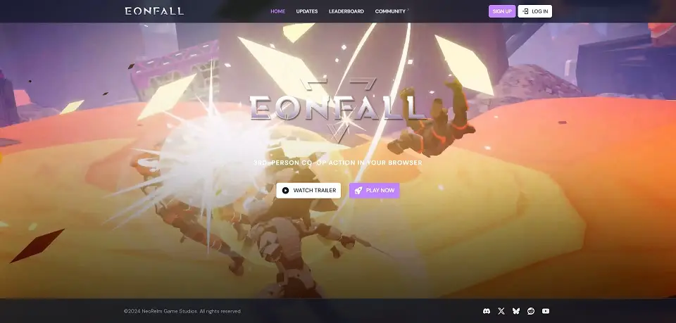 Eonfall - لعبة عمل مشتركة ثلاثية الأبعاد مصممة خصيصًا للويب