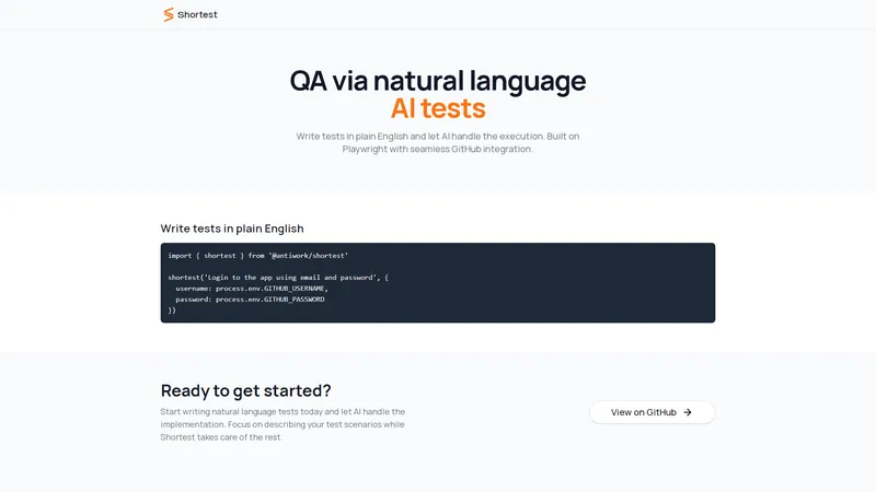 Shortest - Test in linguaggio naturale con esecuzione AI
