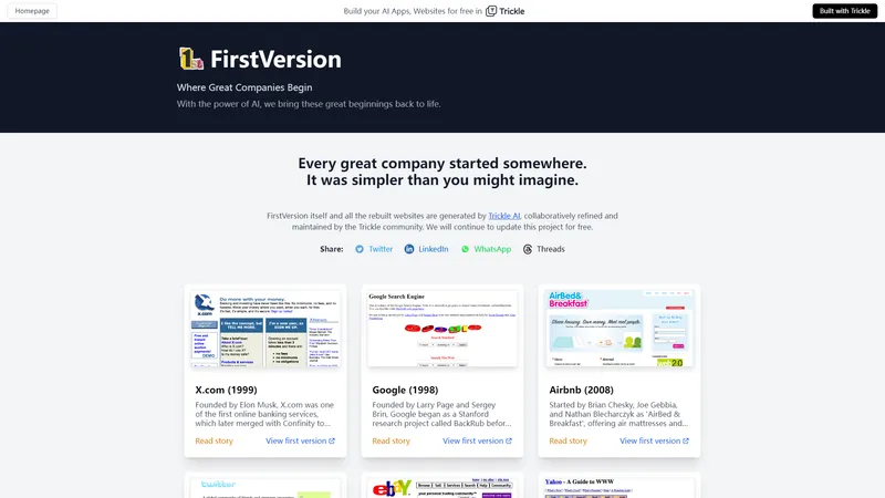 FirstVersion - Où les grandes entreprises commencent