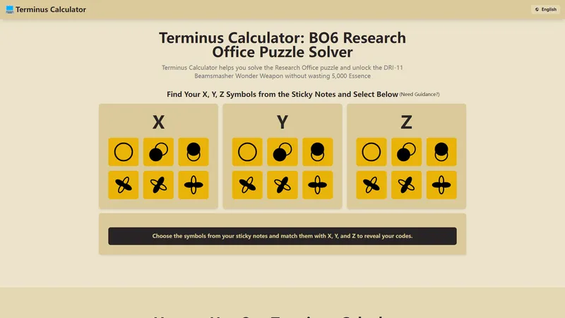 Terminus Calculator - حل لغز البحث في مكتب BO6 لـ COD Zombies