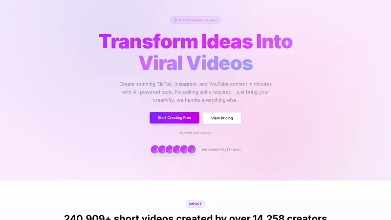 Vidione - Trasforma le idee in video virali con l'AI