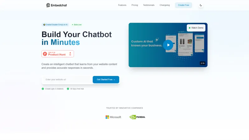 Embed Chat - Мгновенный AI-чатбот для вашего бизнеса