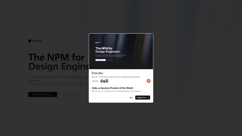 21st.dev - 設計工程師的NPM,快速打造精緻UI