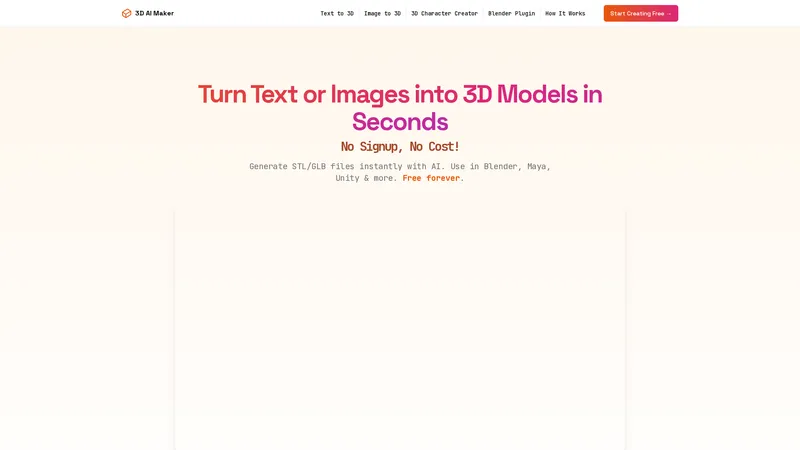 3D AI Maker - Buat Model 3D dengan AI, Gratis dan Mudah