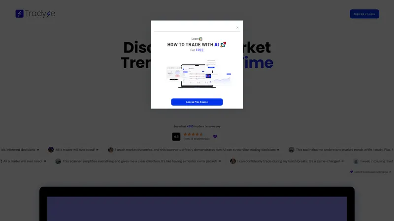 Tradyse - AI Market Scanner - 全球首款AI市场扫描与回测工具,实时发现市场趋势🚀