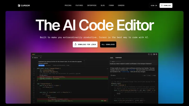 Cursor - The AI Code Editor for extraordinary productivity