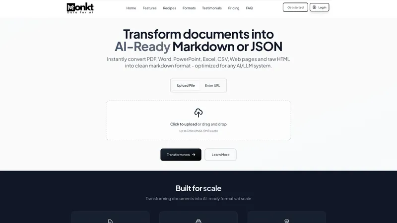 Monkt - Transformasi Dokumen ke Markdown atau JSON Siap AI
