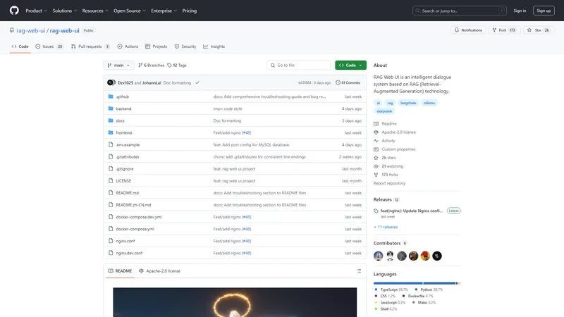 RAG Web UI - Sistema de diálogo inteligente baseado em RAG