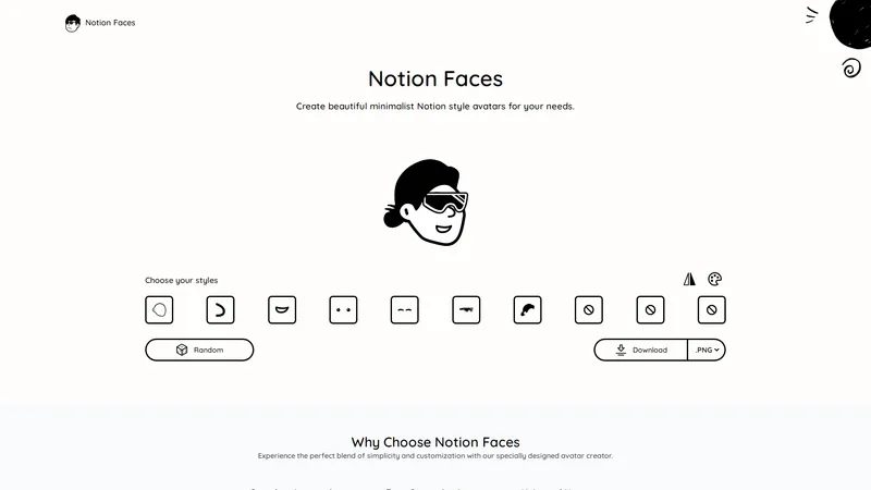 Notion Faces - Create Beautiful Minimalist Notion Style Avatars