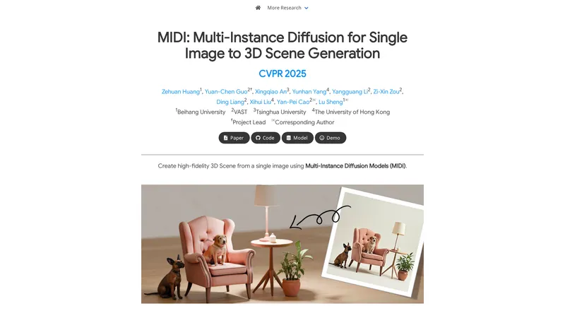 MIDI: Multi-Instance Diffusion for Single Image to 3D Scene Generation - 単一画像から高精度な3Dシーンを生成