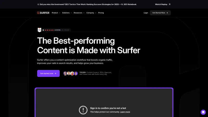 Surfer | SEO Content Optimization Platform - Optimisez votre contenu SEO avec des outils prêts à l'emploi et efficaces