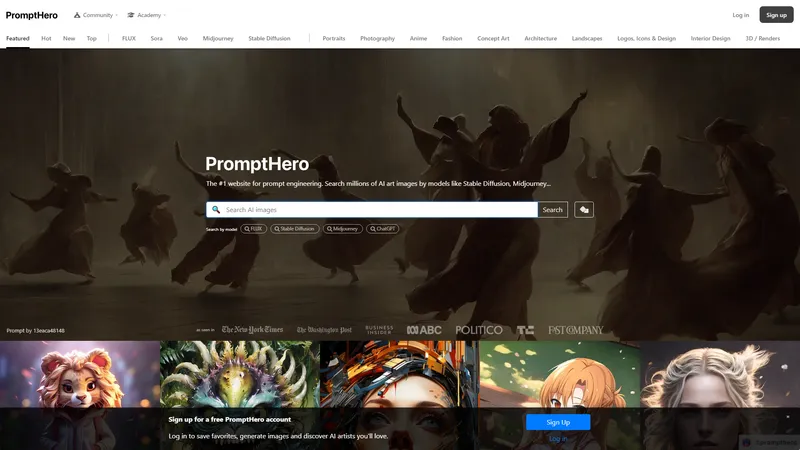 PromptHero - AIプロンプトエンジニアリングのトップサイト