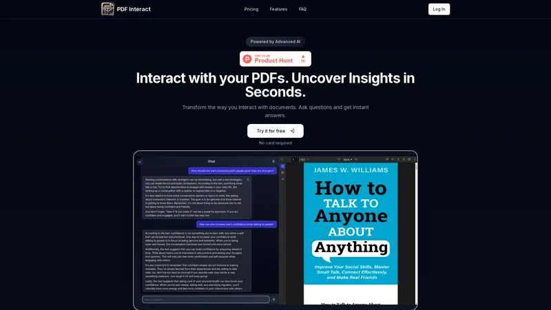 PDF Interact - AI搭載PDFチャットアシスタントで文書を変革