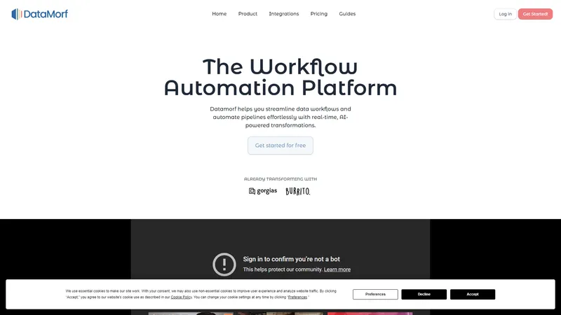 DataMorf - แพลตฟอร์มอัตโนมัติสำหรับการจัดการข้อมูลด้วย AI