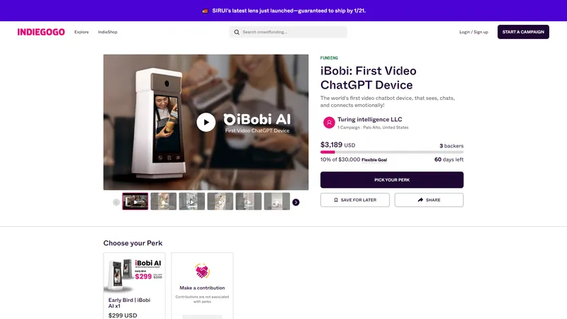 iBobi - 세상 최초의 비디오 챗봇 디바이스, 감정적으로 연결되는 채팅
