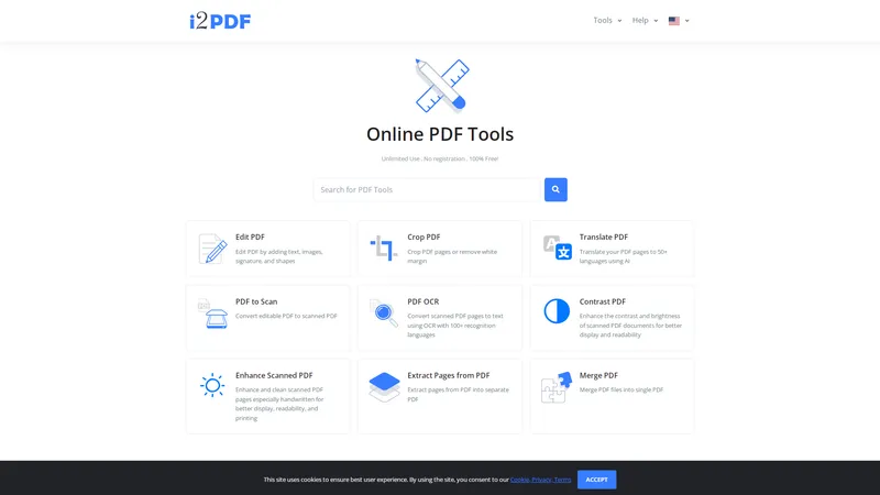 i2PDF - Kostenlose Online-PDF-Tools für alle Bedürfnisse